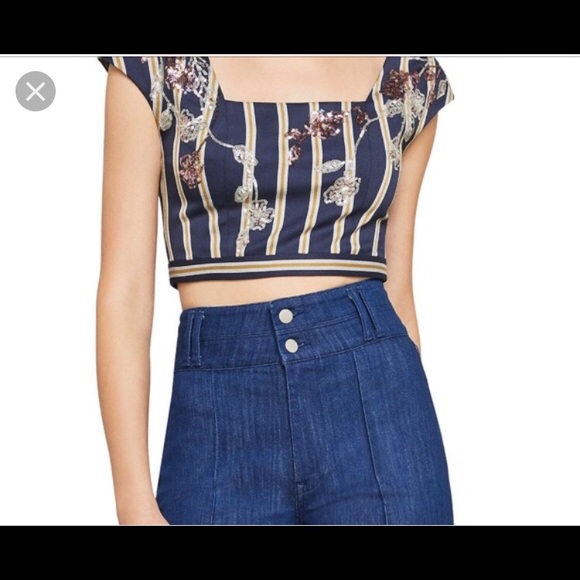 BCBGMaxAzria Dresses & Skirts - BCBG Embellished cropped top with matching skirt